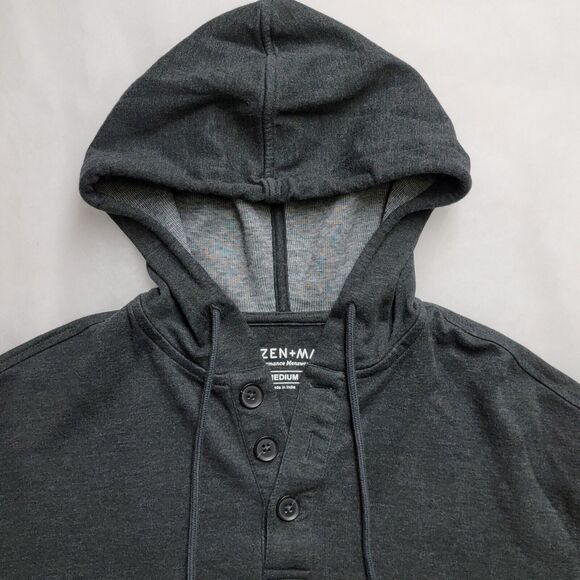 Mizzen Main Performance Stretch Henley Moisture Wicking M Lg Sleeve Hoodie Mens - Picture 5 of 16